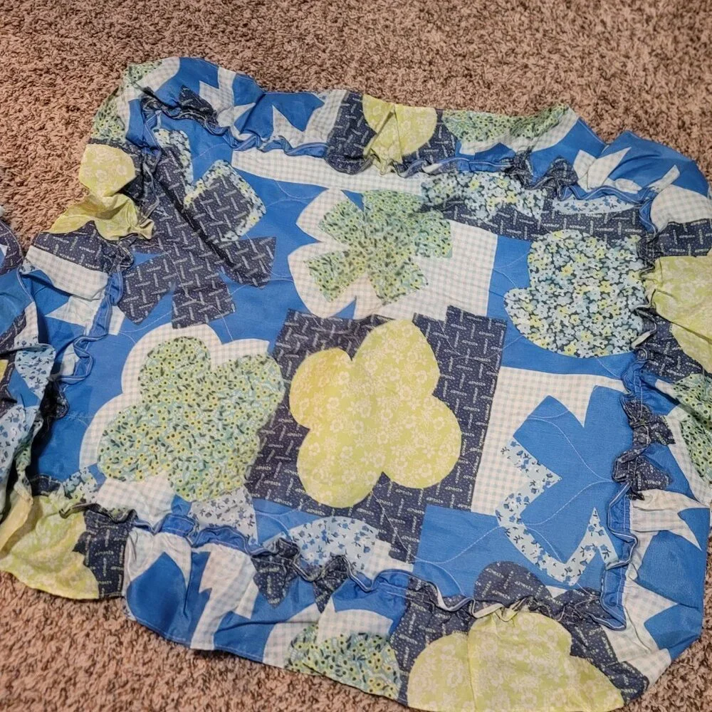 Vintage 70s Set Of 2 Standard Pillow Shams Retro Mod Flowers 24x18 JC Penney